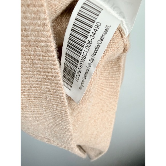 Quince Mongolian Cashmere Full-Zip Hoodie Large Oatmeal NWT - Picture 7 of 7